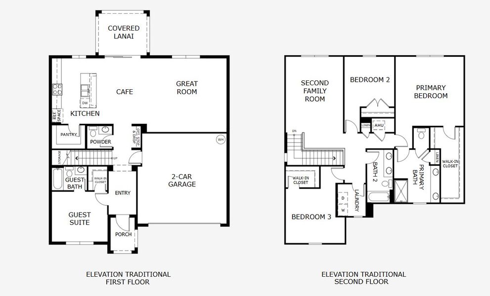 2D floor plan layout for the Magnolia by Landsea Homes in Trinity Gardens, Deland, FL (Image 5).