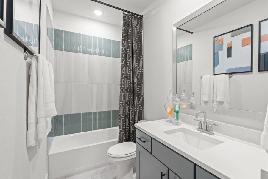 Representative furnished interior of a home built from the Calero by Landon Homes in Fields - East Village, Frisco (Image 28). Representative furnished interior of a home built from the Calero by Landon Homes in Fields - East Village, Frisco (Image 28).