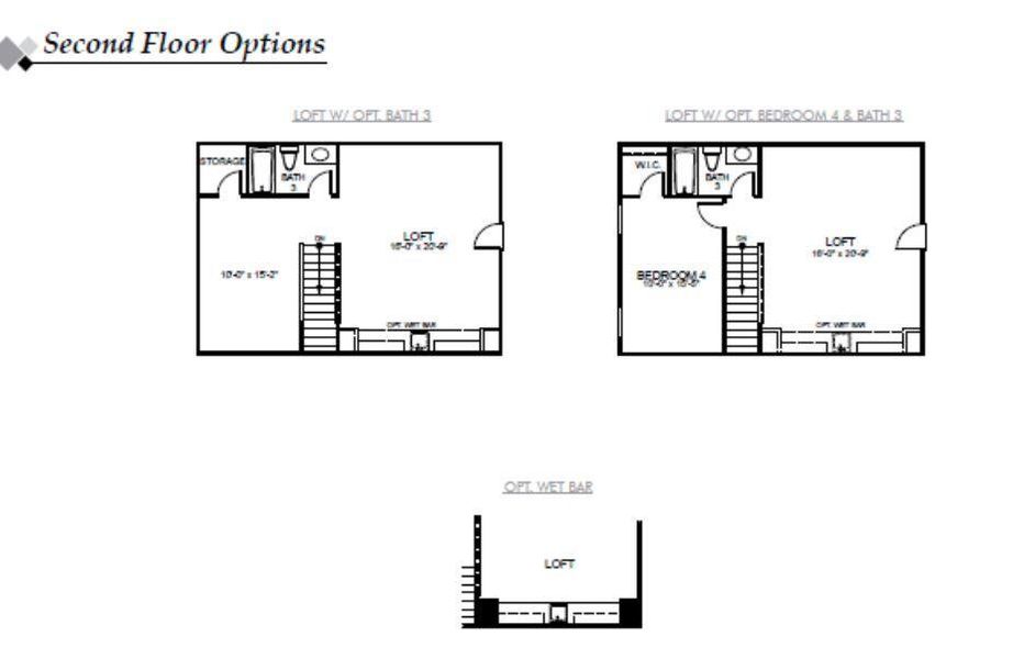 2D floor plan layout of this home in The Enclave at French Quarter Creek, Huger, SC (Image 2).