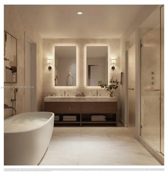 Furnished interior view inside a new home in , Miami (Image 9).