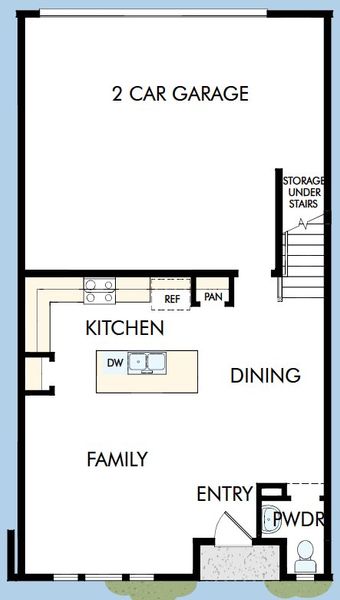 2D floor plan layout for the The Lightwood by David Weekley Homes in Crosscreek Walk  – Courtyard, Charleston, SC (Image 4).