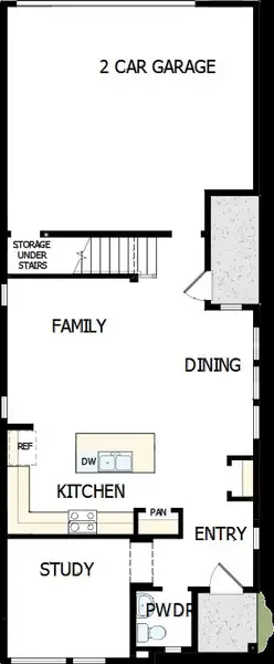 2D floor plan layout of this home in Painted Tree Woodland West – Cottages, McKinney, TX (Image 3).