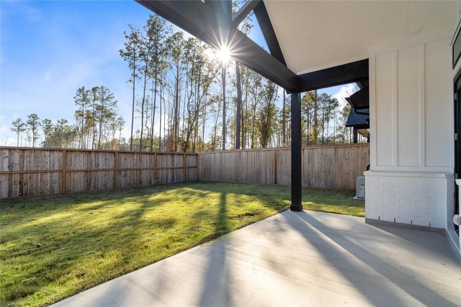 This beautifully defined backyard creates a clean, pristine canvas, ready for you to design and cultivate your ideal green space. This beautifully defined backyard creates a clean, pristine canvas, ready for you to design and cultivate your ideal green space.
