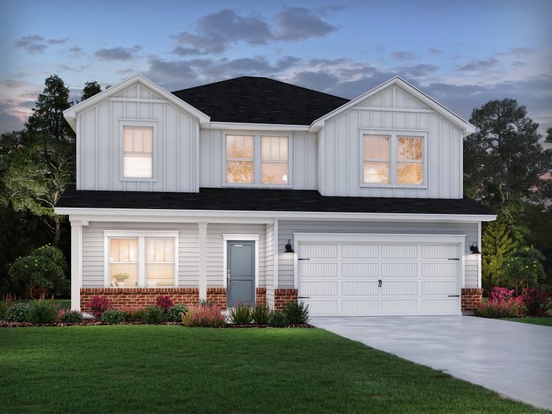 Representative exterior photo of a completed home built from the Brentwood by Meritage Homes in Nelson's Creek, Mocksville, NC (Image 2).