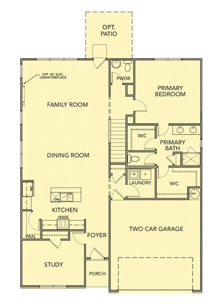 2D floor plan layout for the Maple by Kerley Family Homes in Pevensie Manor, Powder Springs, GA (Image 3). 2D floor plan layout for the Maple by Kerley Family Homes in Pevensie Manor, Powder Springs, GA (Image 3).