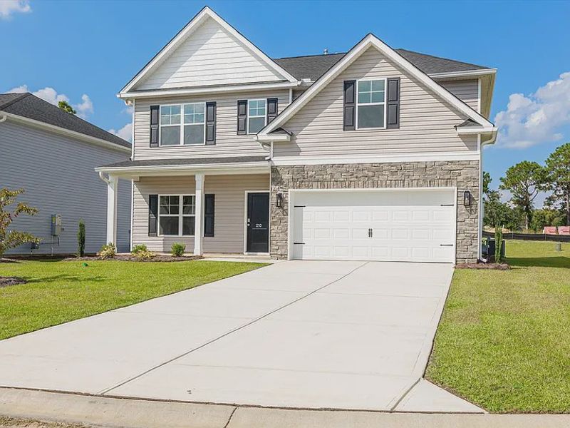 Front exterior of a new home in Portrait Hills, Aiken, SC, highlighting curb appeal (Image 13).