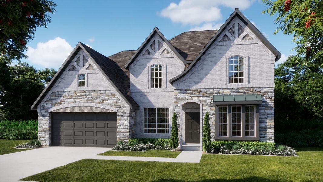 Elevation D with Stone | Concept 3218 at Myrtle Creek in Waxahachie, TX by Landsea Homes Elevation D with Stone | Concept 3218 at Myrtle Creek in Waxahachie, TX by Landsea Homes