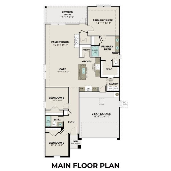 2D floor plan layout for the The Laguna by Davidson Homes LLC in Sunterra, Katy, TX (Image 5).