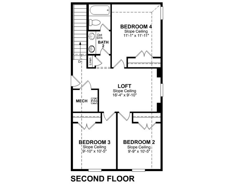 2D floor plan layout for the Berkshire by Beazer Homes in Churchill, Anna, TX (Image 5).