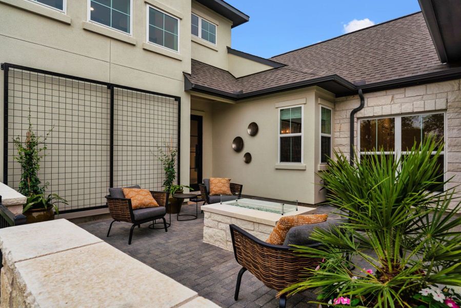 Exterior details and patio area of a home in Parmer Ranch Cottages, Georgetown (Image 22). Exterior details and patio area of a home in Parmer Ranch Cottages, Georgetown (Image 22).