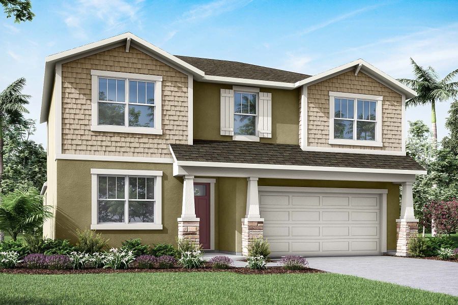 Representative exterior photo of a completed home built from the Olympic by Mattamy Homes in Meridian Parks, Orlando, FL (Image 2). Representative exterior photo of a completed home built from the Olympic by Mattamy Homes in Meridian Parks, Orlando, FL (Image 2).