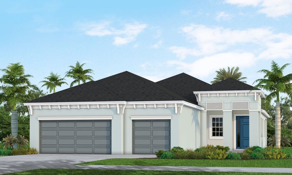Representative exterior photo of a completed home built from the Bright Meadow 2 by Neal Communities in Wildleaf at North River Ranch, Parrish, FL (Image 19).