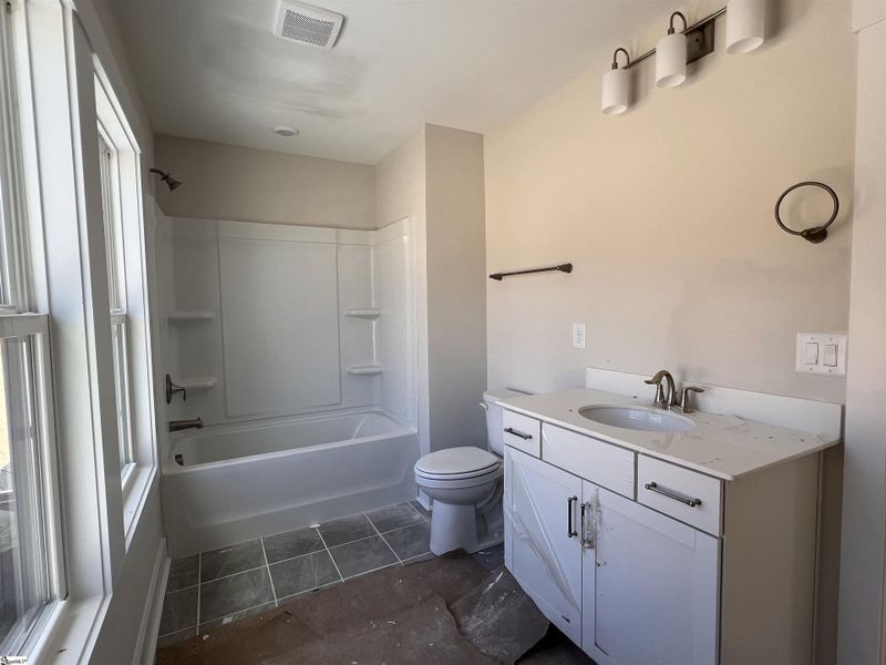 Bathroom off bonus room.