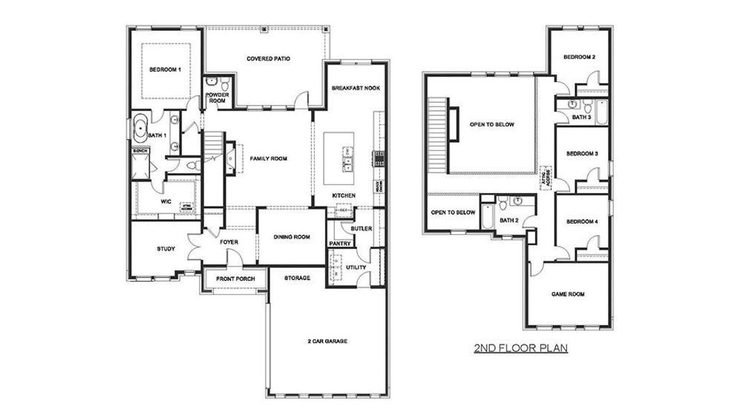 2D floor plan layout of this home in Northside Place, Carrollton, TX (Image 2). 2D floor plan layout of this home in Northside Place, Carrollton, TX (Image 2).