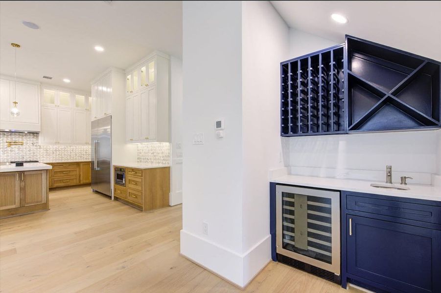 Wet bar ready for entertaining.