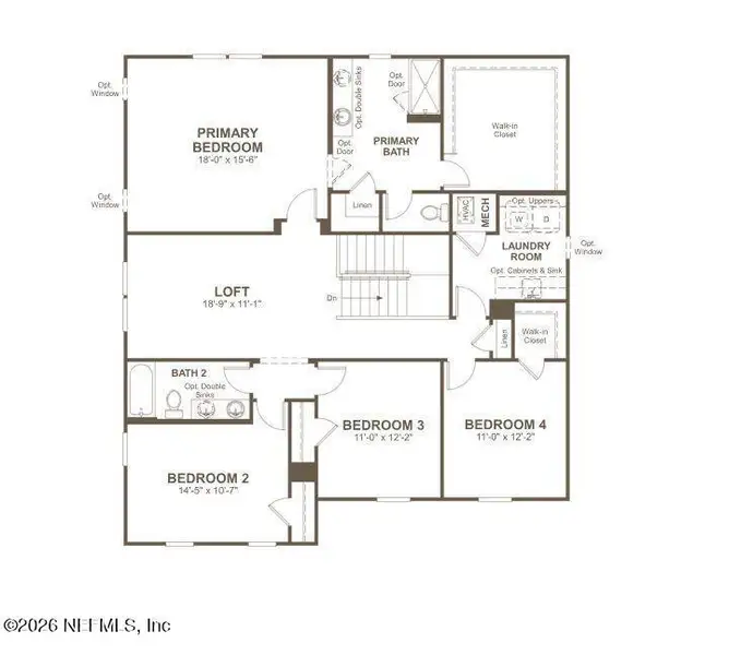 2D floor plan layout of this home in Woodbridge, Fernandina Beach, FL (Image 4).