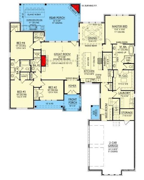 Main Level Floor Plan *representative, home is to be built*