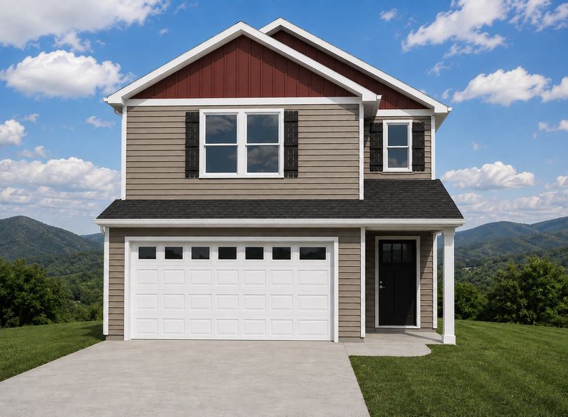 Representative exterior photo of a completed home built from the Hunter by Enchanted Homes in Stones Throw, Inman, SC (Image 5).