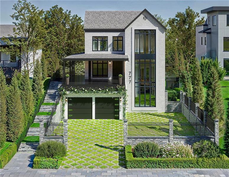 Front exterior of a new home in , Atlanta, GA, highlighting curb appeal (Image 1).