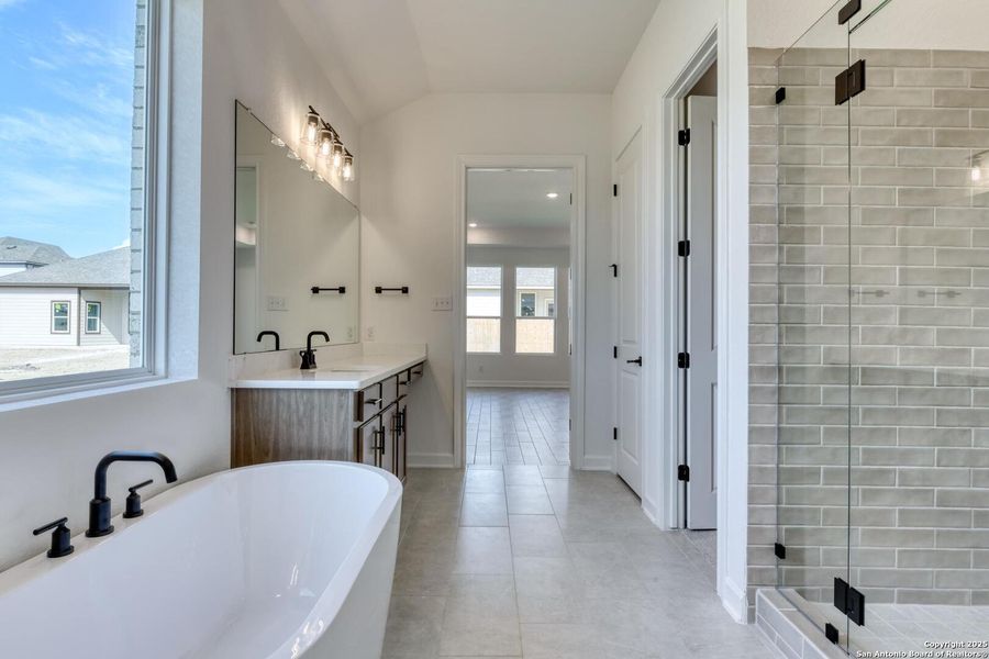 Furnished interior view inside a new home in The Heritage at Saddlebrook Ranch 70's, Schertz (Image 8). Furnished interior view inside a new home in The Heritage at Saddlebrook Ranch 70's, Schertz (Image 8).