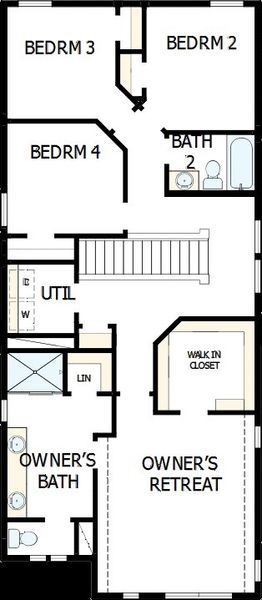 2D floor plan layout of this home in Painted Tree Woodland West – Cottages, McKinney, TX (Image 5).
