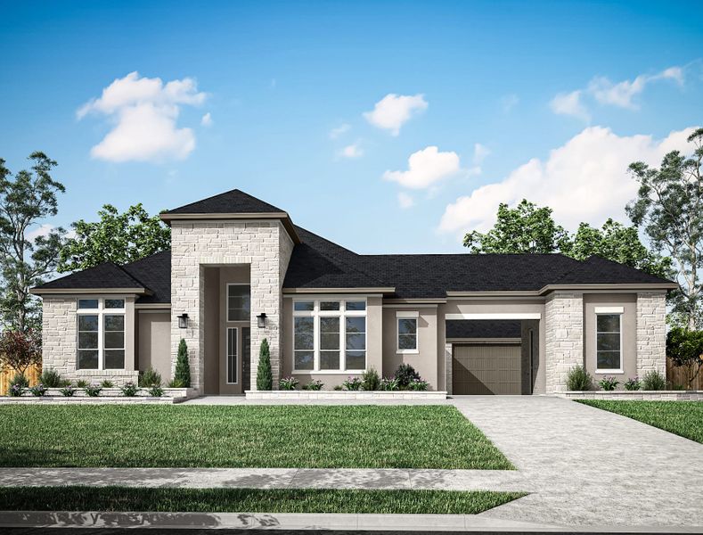 Representative exterior photo of a completed home built from the Carignan by Tri Pointe Homes in Legacy Grove, Montgomery, TX (Image 21).