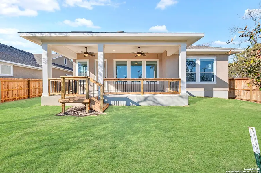 Exterior details and patio area of a home in Davis Ranch 60', San Antonio (Image 3).