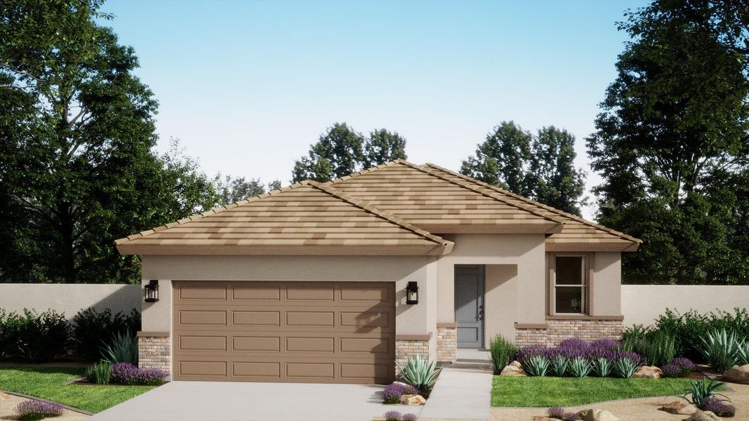 Prairie Elevation with Optional Stone | Madera | Wildera – Canyon Series | New Homes in San Tan Valley, AZ | Landsea Homes