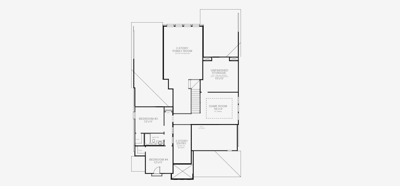 2D floor plan layout for the 3095M by Perry Homes in Lakes of Cane Island, Katy, TX (Image 4).