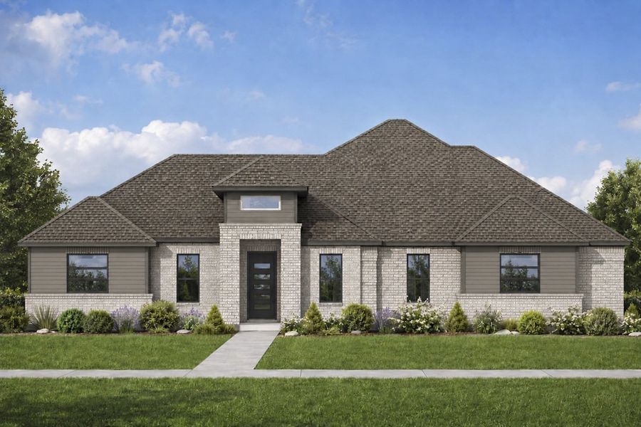 Representative exterior photo of a completed home built from the The Cedarcrest by Lillian Custom Homes in Emerson Farms, Rockwall, TX (Image 2). Representative exterior photo of a completed home built from the The Cedarcrest by Lillian Custom Homes in Emerson Farms, Rockwall, TX (Image 2).