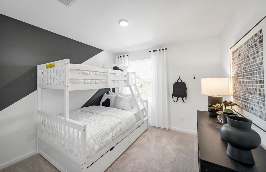 Plenty of space for two twin beds in the additiona