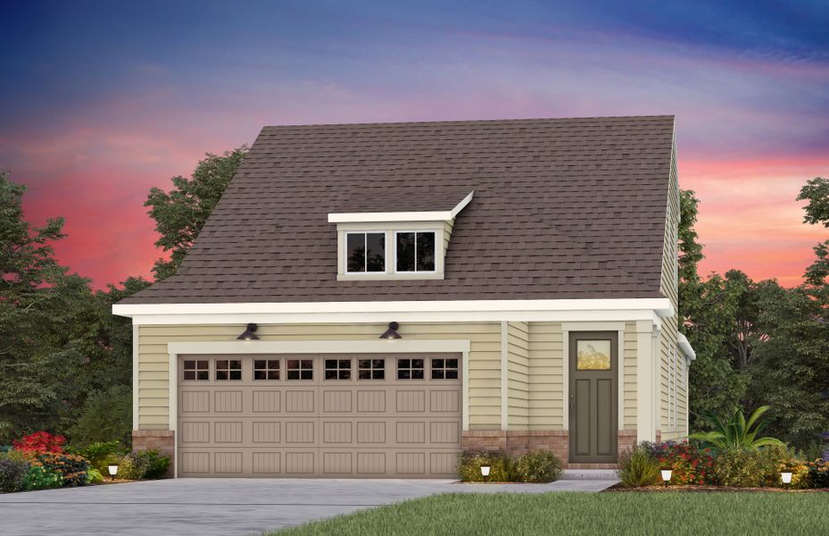 Front exterior of a new home in Carolina Riverside, Belmont, NC, highlighting curb appeal (Image 2). Front exterior of a new home in Carolina Riverside, Belmont, NC, highlighting curb appeal (Image 2).