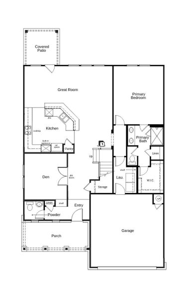 2D floor plan layout of this home in River Bluff, Leander, TX (Image 3).