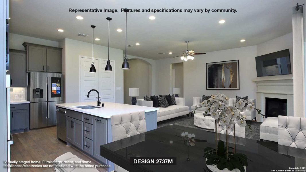 Furnished interior view inside a new home in Hidden Canyon 55', San Antonio (Image 8). Furnished interior view inside a new home in Hidden Canyon 55', San Antonio (Image 8).