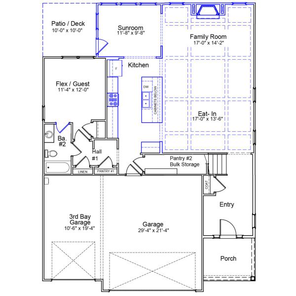 2D floor plan layout of this home in Gates at Windermere, Blythewood, SC (Image 3).
