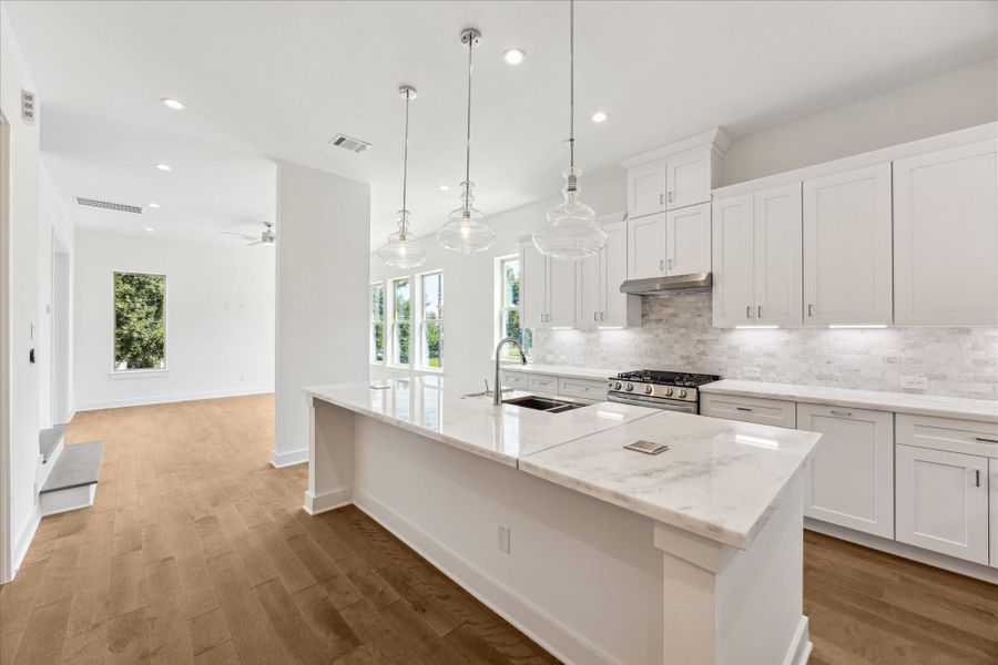 HUGE Marble Island with Seating & Electrical Outlets. HUGE Marble Island with Seating & Electrical Outlets.