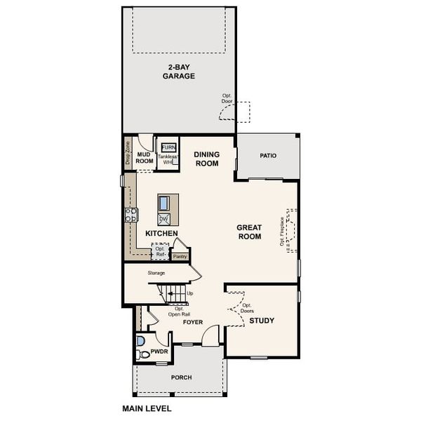 2D floor plan layout for the Langston by Century Communities in The Boulevard II Collection at Windler, Aurora, CO (Image 3).