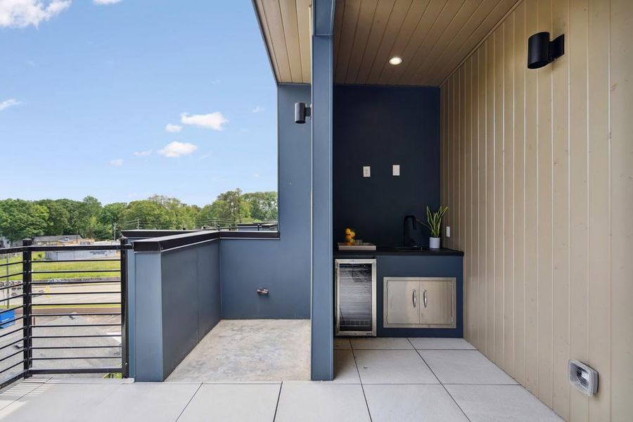 Exterior details and patio area of a home in Arlo Modern, Atlanta (Image 23).