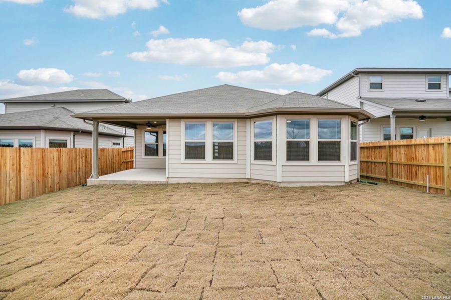 Exterior details and patio area of a home in Legendary Trails - Premier Series, Cibolo (Image 19).