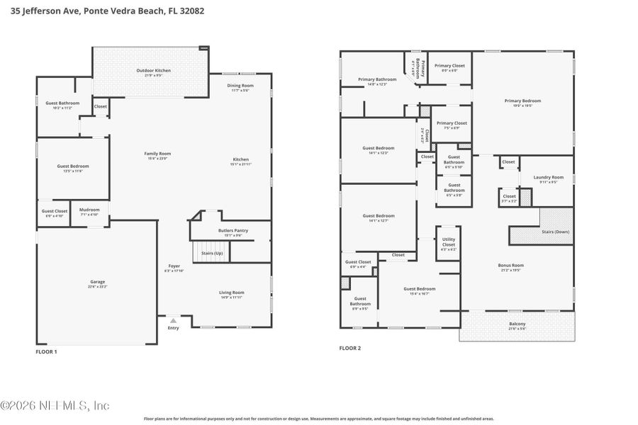 2D floor plan layout of this home in , Ponte Vedra Beach, FL (Image 4).