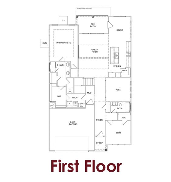 2D floor plan layout for the Cove UHP                                                                Primary Suite on Main by Chafin Communities in Fowler Farms, Auburn, GA (Image 3).