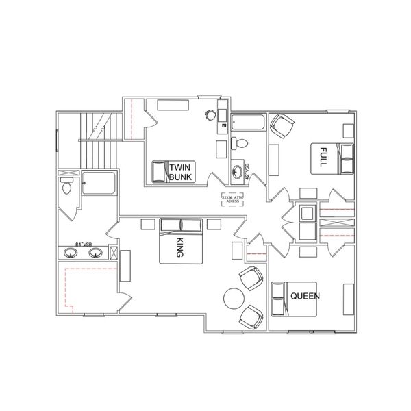 2D floor plan layout for the Russell - Single Family Homes by Dream Finders Homes in The Villages at Harris Creek, West Point, GA (Image 2).