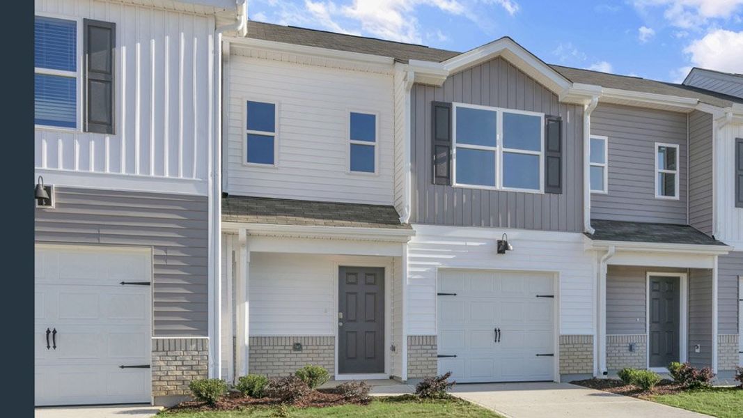 Representative exterior details of a home built from the MITCHELL by D.R. Horton in The Townes at Honeycutt Oaks, Angier (Image 4).