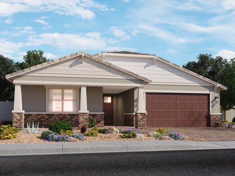 Representative exterior photo of a completed home built from the Amber by Meritage Homes in Paloma Creek - Signature Series, Surprise, AZ (Image 12).