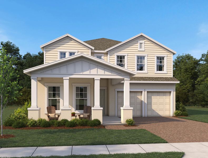 Representative exterior photo of a completed home built from the Duval by Ashton Woods in Lake Cawood Traditional, Windermere, FL (Image 13).