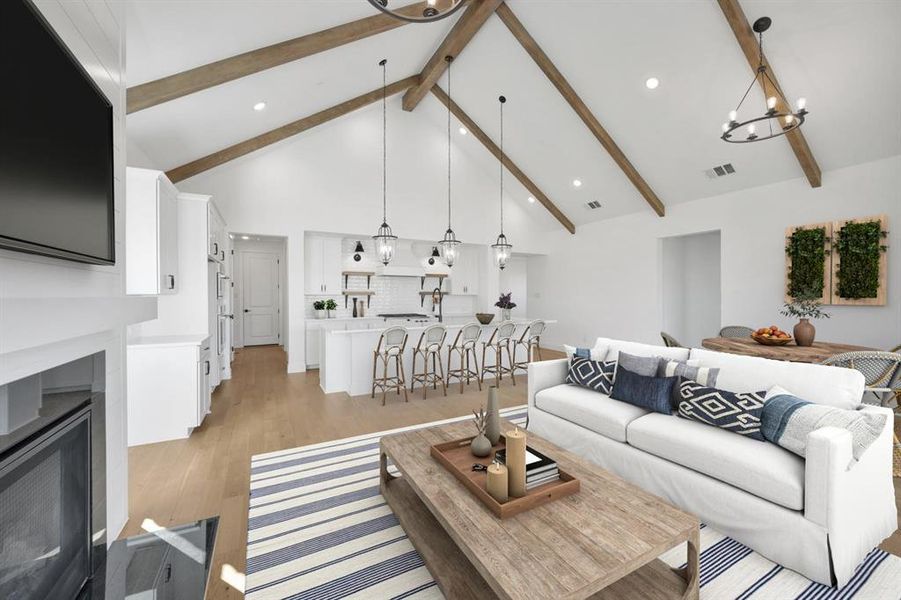 Furnished interior view inside a new home in Kreymer at the Park, Wylie (Image 6). Furnished interior view inside a new home in Kreymer at the Park, Wylie (Image 6).