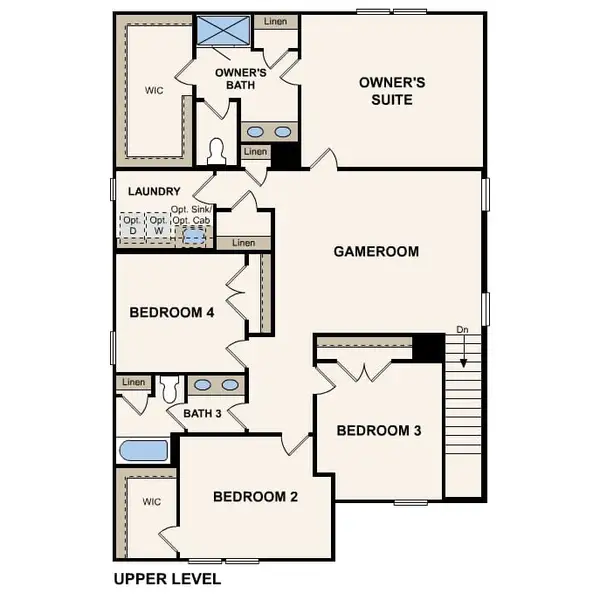 2D floor plan layout of this home in Blue Sky Meadows, Monroe, NC (Image 4).