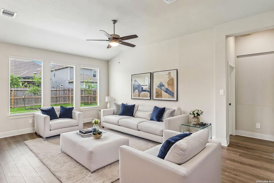 Furnished interior view inside a new home in Estancia Ranch - Classic Series, San Antonio (Image 9).