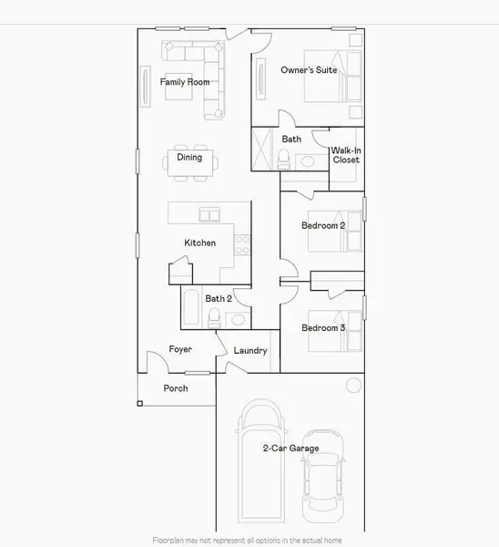 2D floor plan layout of this home in Sila: Cottage Collection, Huffman, TX (Image 3). 2D floor plan layout of this home in Sila: Cottage Collection, Huffman, TX (Image 3).