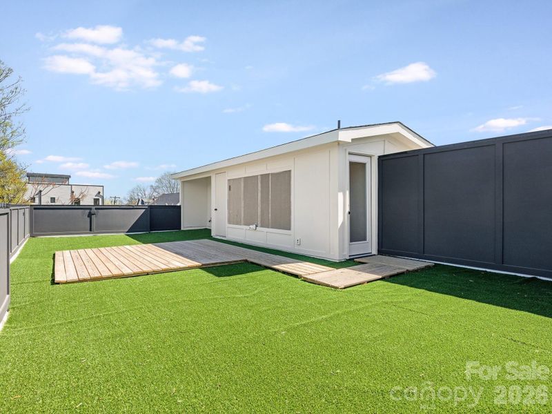 Exterior details and patio area of a home in , Charlotte (Image 2). Exterior details and patio area of a home in , Charlotte (Image 2).